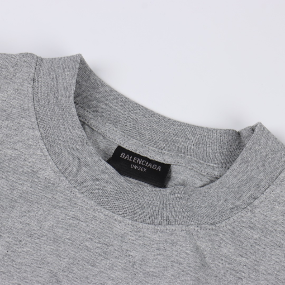 Balenciga/巴黎世家 C E O 贴布刺绣短袖T恤