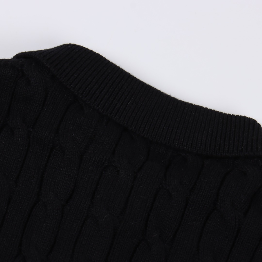 Ralph Lauren/拉夫劳伦夏季针织绞花小马刺绣翻领毛衣polo衫短袖T恤