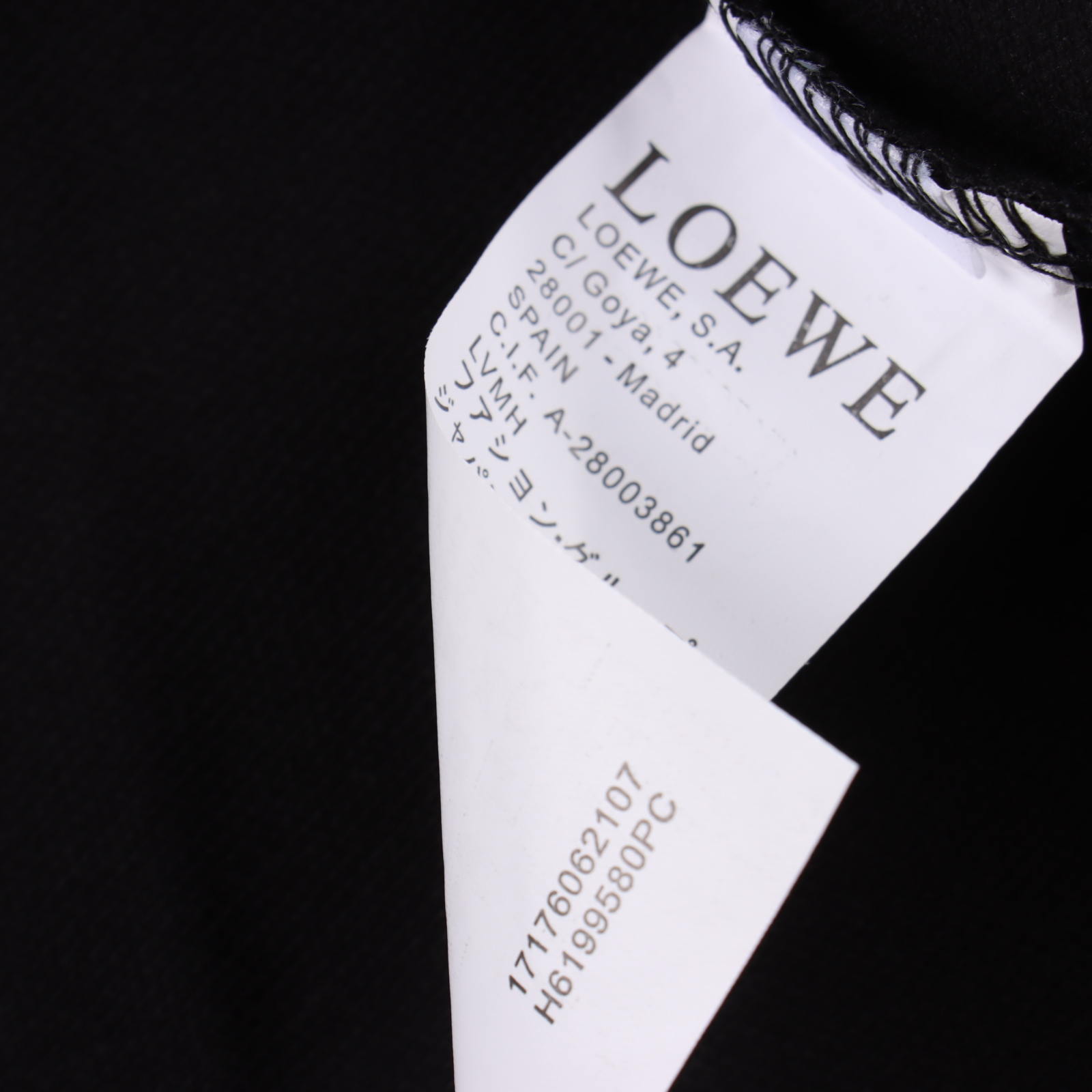 LOEWE/罗意威 四叶花撞色刺绣短袖Polo衫 黑色