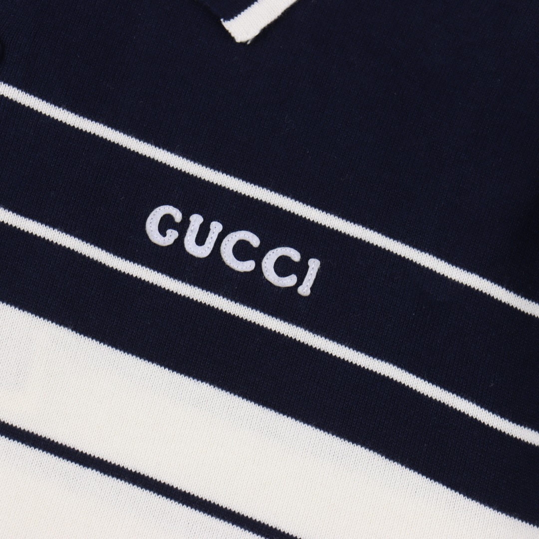 Gucci/古驰 条纹针织短袖POLO衫-莆田鞋,莆田鞋货源,高仿鞋,高仿鞋货源,安福档口,莆田高仿鞋,莆田鞋批发,高仿鞋批发,莆田高仿运动鞋,高仿运动鞋,莆田运动鞋 Gucci/古驰 条纹针织短袖POLO衫