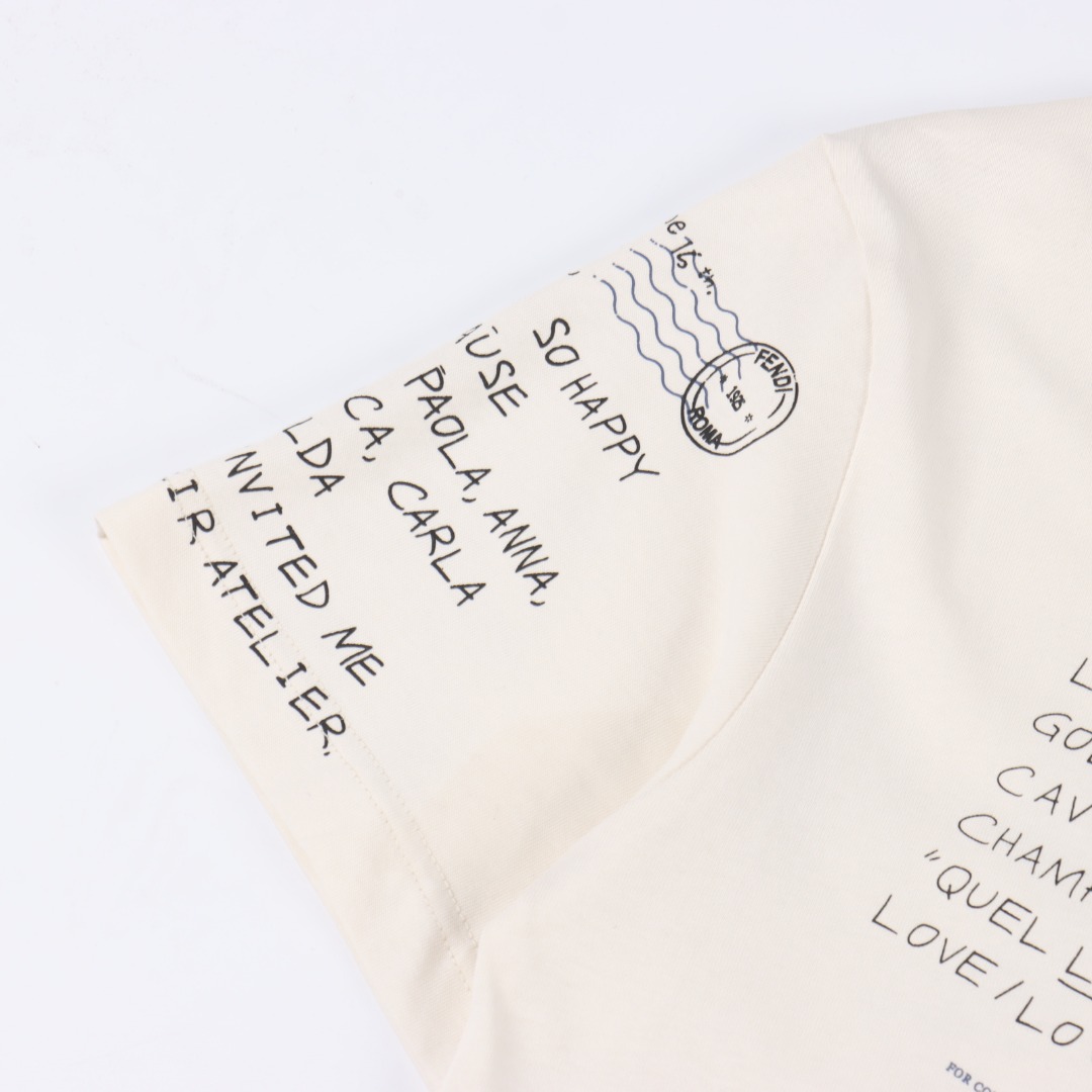 FENDI/芬迪 邮票印章圆领短袖