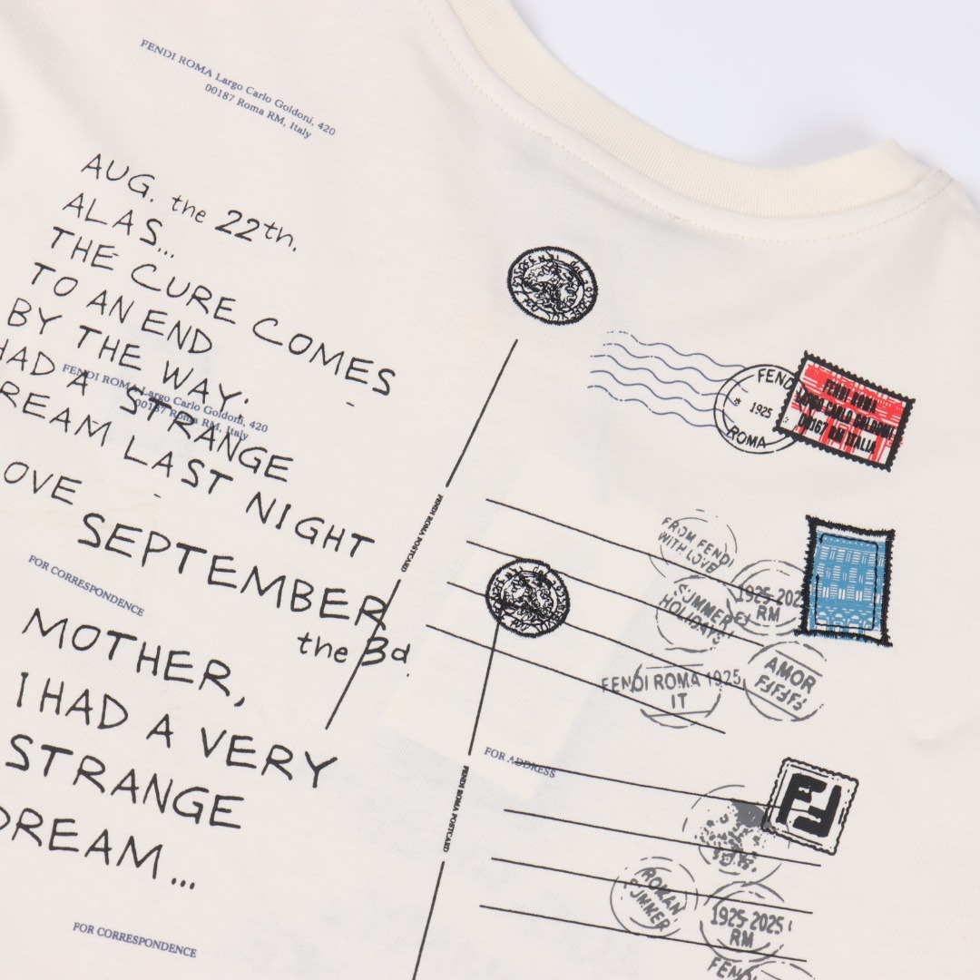 FENDI/芬迪 邮票印章圆领短袖