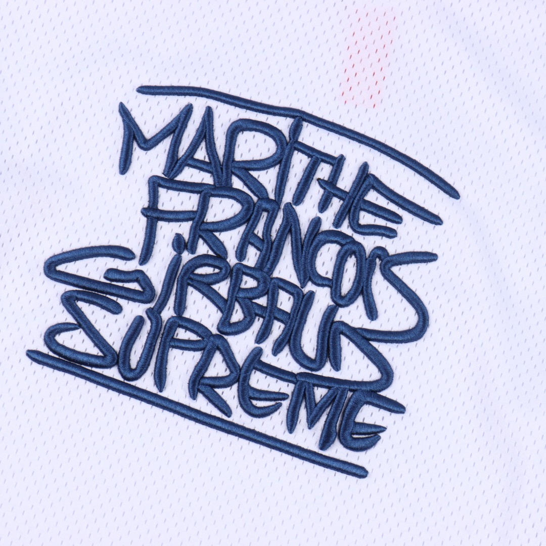 Supreme Marithé Franois Girbaud 联名款 胸前刺绣logo宽松网眼美式冰球衫球衣
