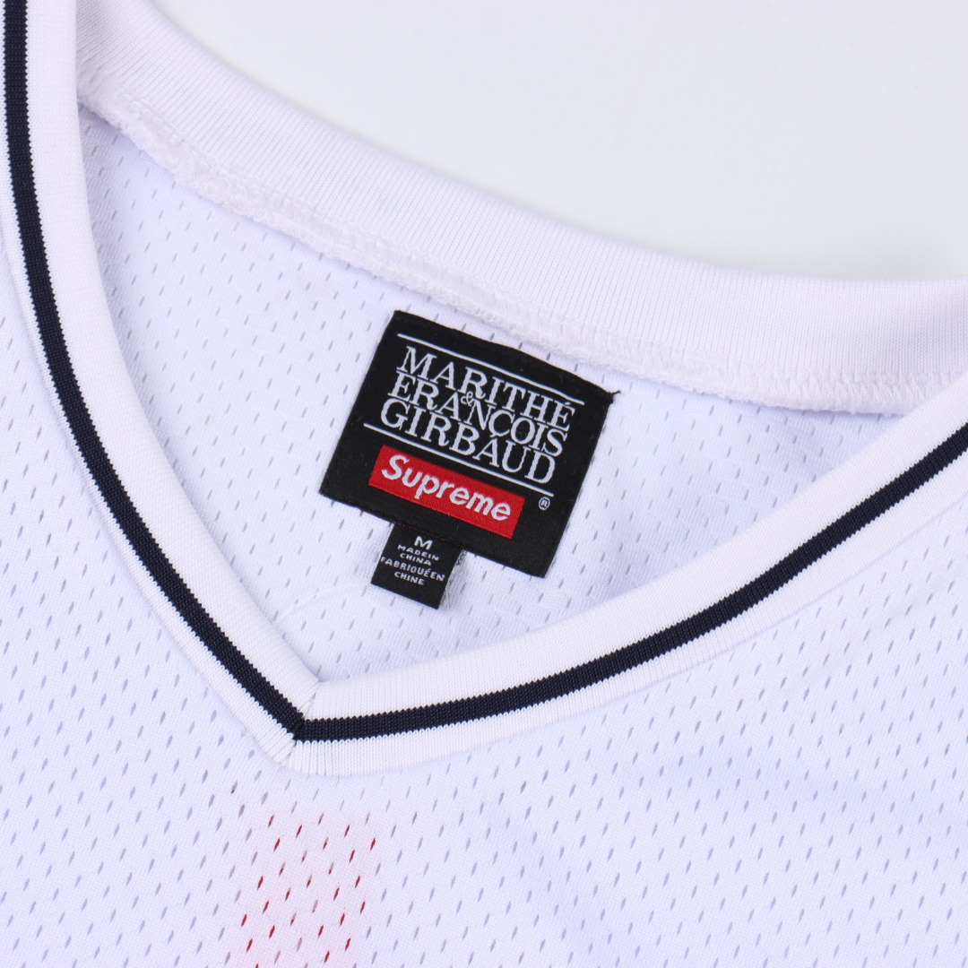 Supreme Marithé Franois Girbaud 联名款 胸前刺绣logo宽松网眼美式冰球衫球衣
