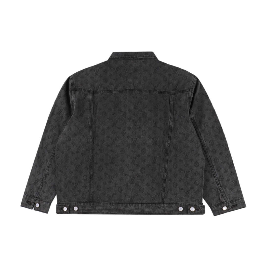 Louis Vuitton/路易威登1V 25FW 满印老花灰提花牛仔夹克灰色-Chinese UA Cheap High Quatity Brand Clothes Bags handbags Sneakers wholesale wholesaler seller from China Factory suppliers Fashion Clothing Shoes best Quality Beautiful Price Louis Vuitton/路易威登1V 25FW 满印老花灰提花牛仔夹克灰色