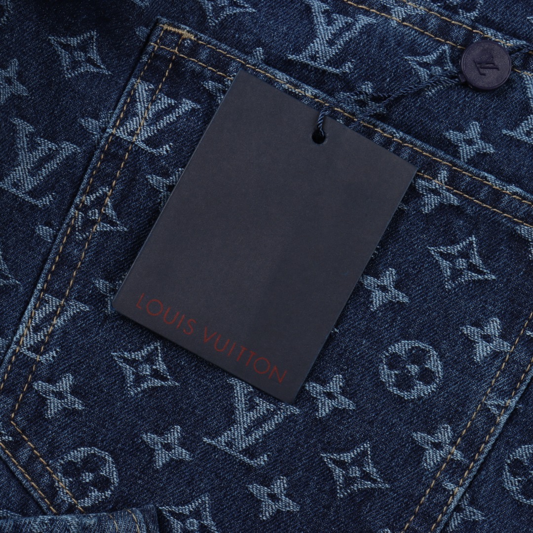 Louis Vuitton/路易威登 1V 25FW 侧面卡其条纹饰带满印老花提花牛仔长裤 蓝色-Chinese UA Cheap High Quatity Brand Clothes Bags handbags Sneakers wholesale wholesaler seller from China Factory suppliers Fashion Clothing Shoes best Quality Beautiful Price Louis Vuitton/路易威登 1V 25FW 侧面卡其条纹饰带满印老花提花牛仔长裤 蓝色