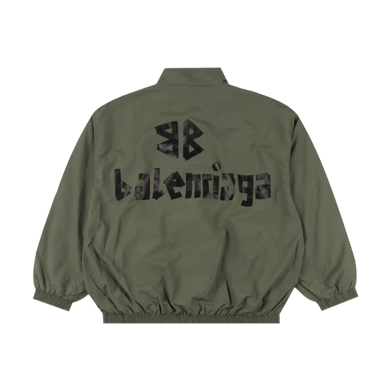 Balenciaga/ 巴黎世家 BLCG 25FW 双B黑胶带墨绿防水冲锋衣夹克