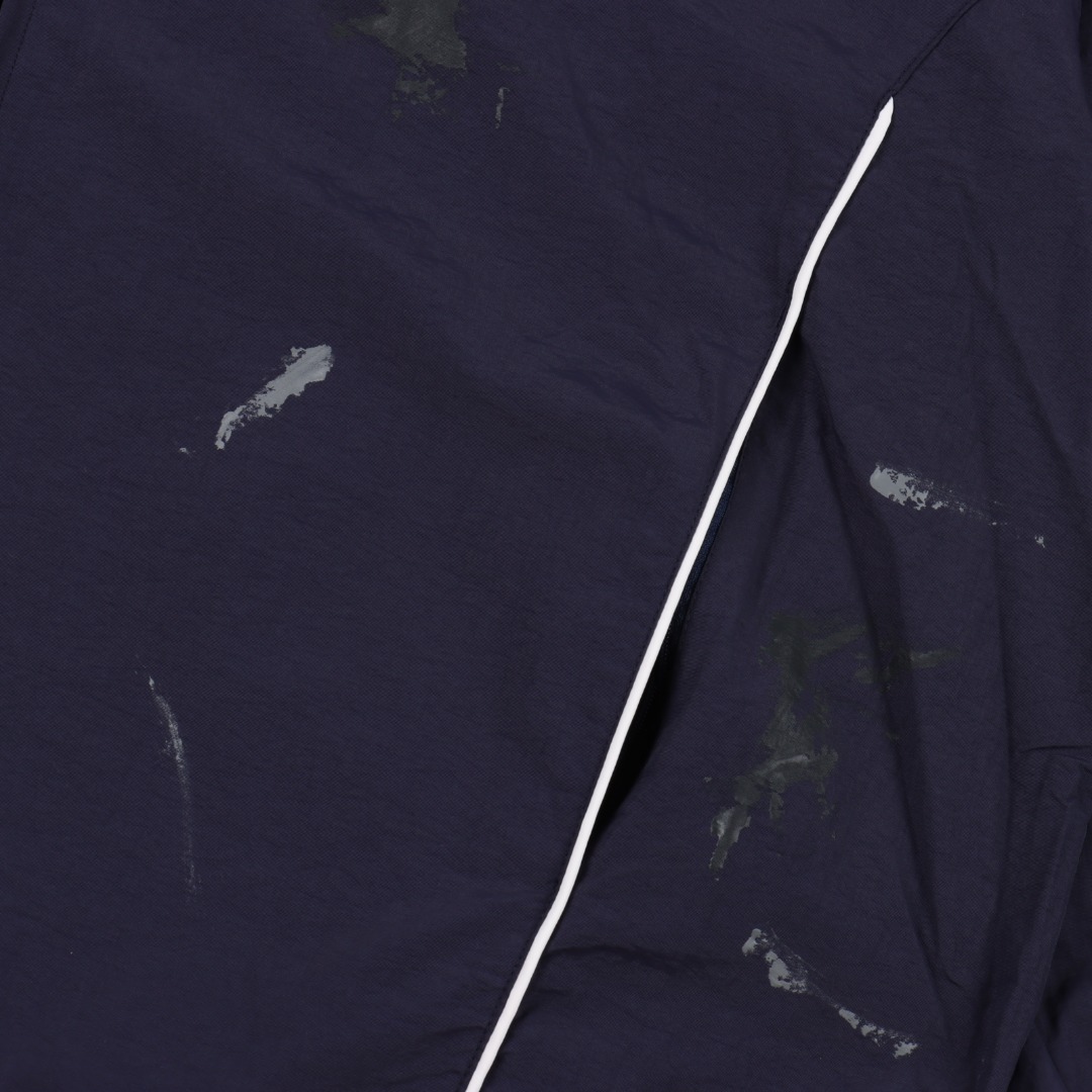 Balenciaga/巴黎世家 BLCG 25FW 84涂鸦喷漆藏青半环刺绣运动套装外套藏青