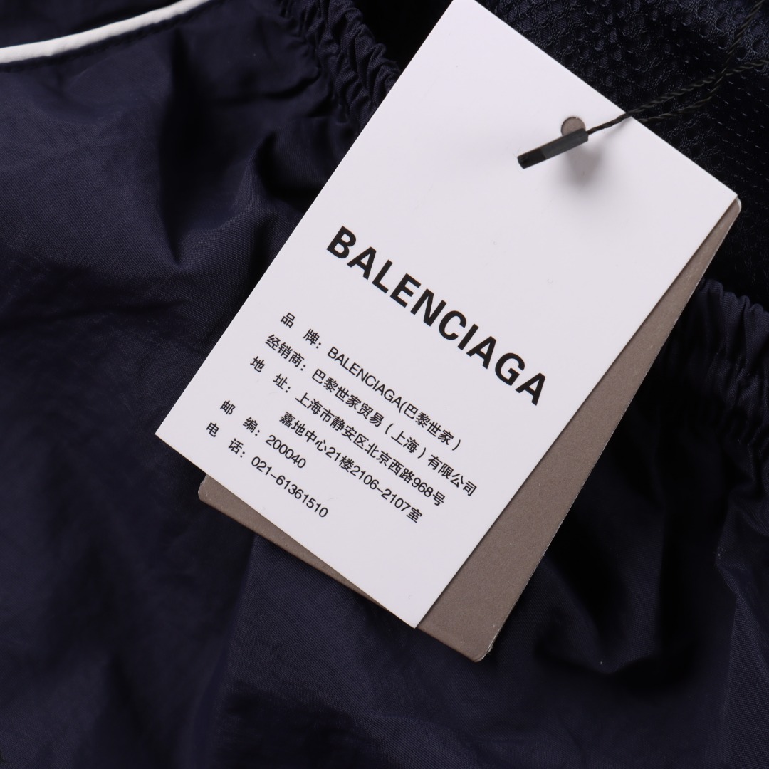 Balenciaga/巴黎世家 BLCG 25FW 84涂鸦喷漆藏青半环刺绣运动套装长裤 藏青