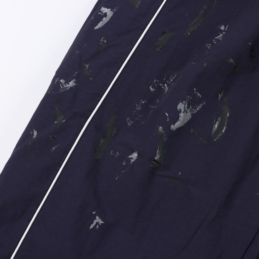 Balenciaga/巴黎世家 BLCG 25FW 84涂鸦喷漆藏青半环刺绣运动套装长裤 藏青