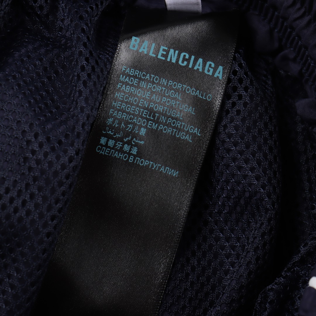 Balenciaga/巴黎世家 BLCG 25FW 84涂鸦喷漆藏青半环刺绣运动套装长裤 藏青
