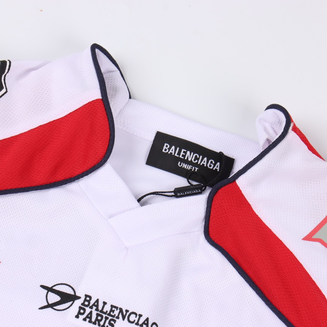 Balenciaga丨巴黎世家 运动网眼平纹长袖球衣 黑色 白色