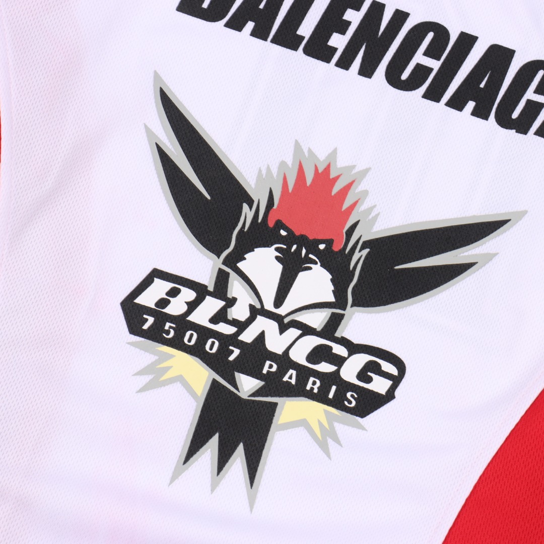 Balenciaga丨巴黎世家 运动网眼平纹长袖球衣 黑色 白色