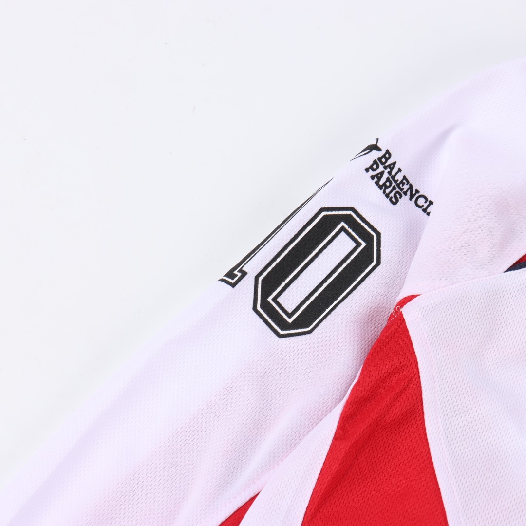 Balenciaga丨巴黎世家 运动网眼平纹长袖球衣 黑色 白色