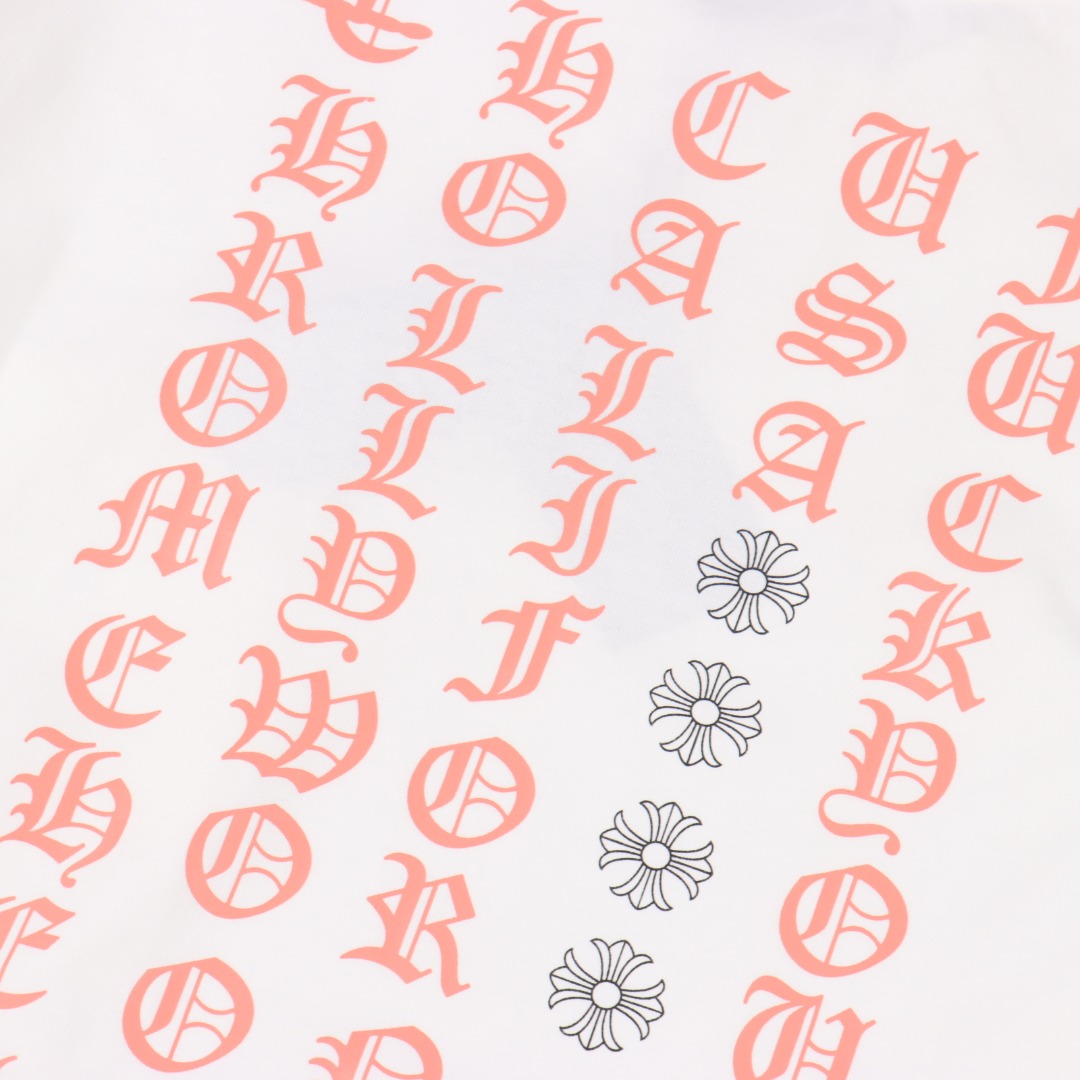 Chrome hearts/克罗心限定卷轴圆领印花长袖 黑色/白色