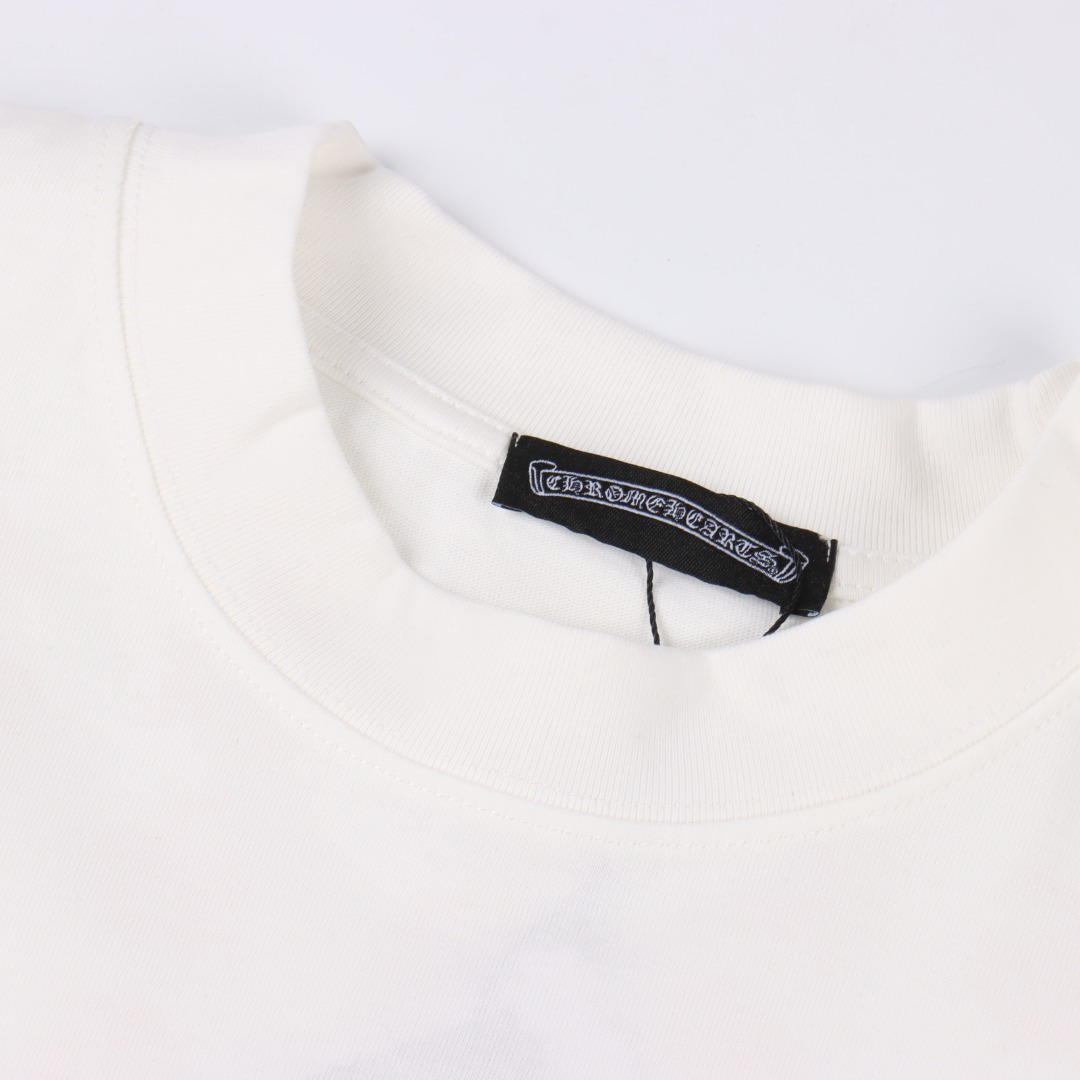 Chrome hearts/克罗心限定卷轴圆领印花长袖 黑色/白色