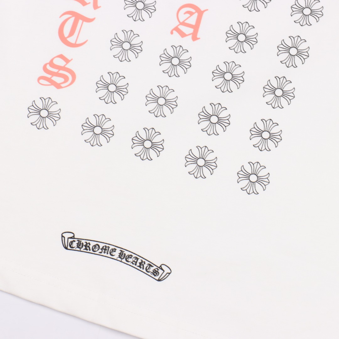 Chrome hearts/克罗心限定卷轴圆领印花长袖 黑色/白色