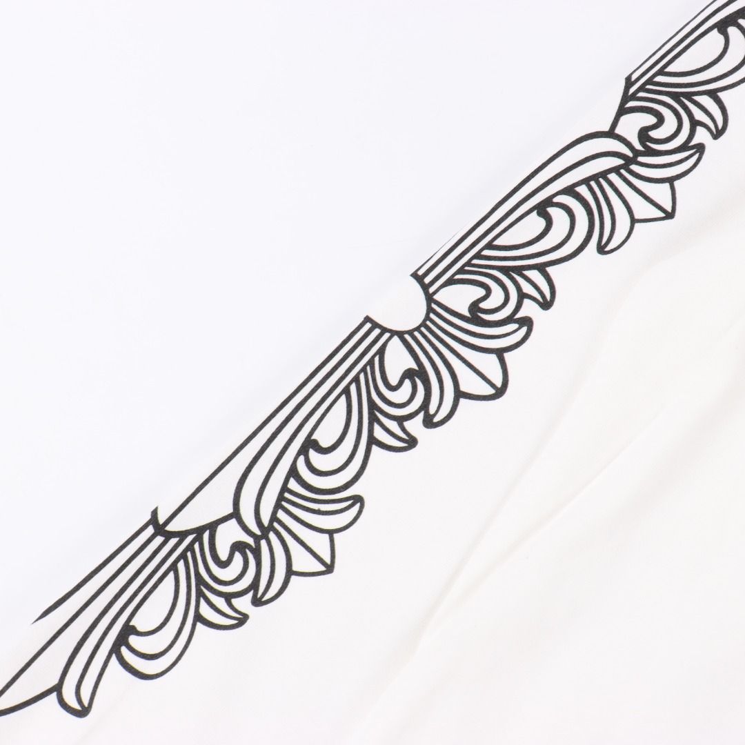 Chrome hearts/克罗心马蹄梵文印花长袖黑色/白色