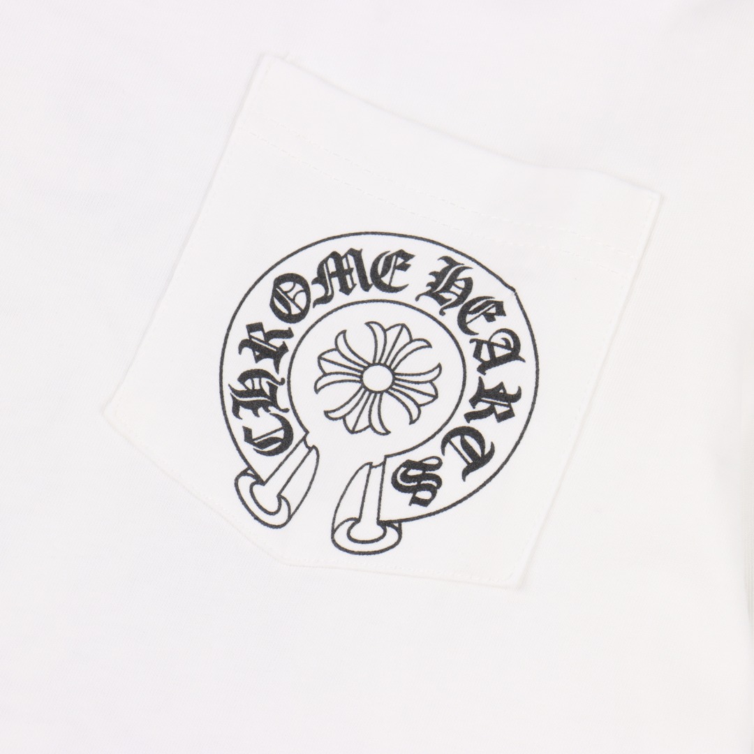 Chrome hearts/克罗心马蹄梵文印花长袖黑色/白色