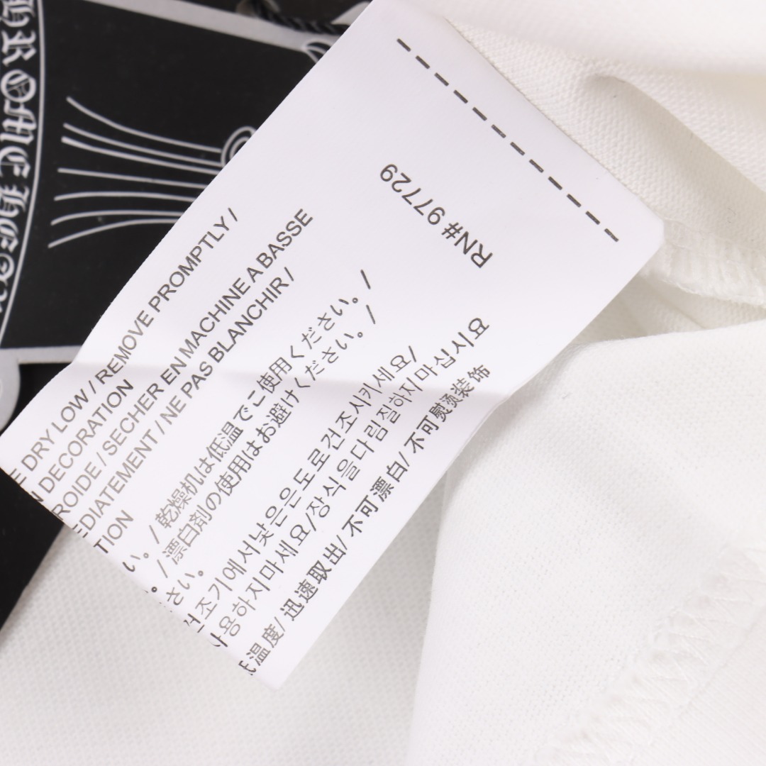 Chrome hearts/克罗心马蹄梵文印花长袖黑色/白色