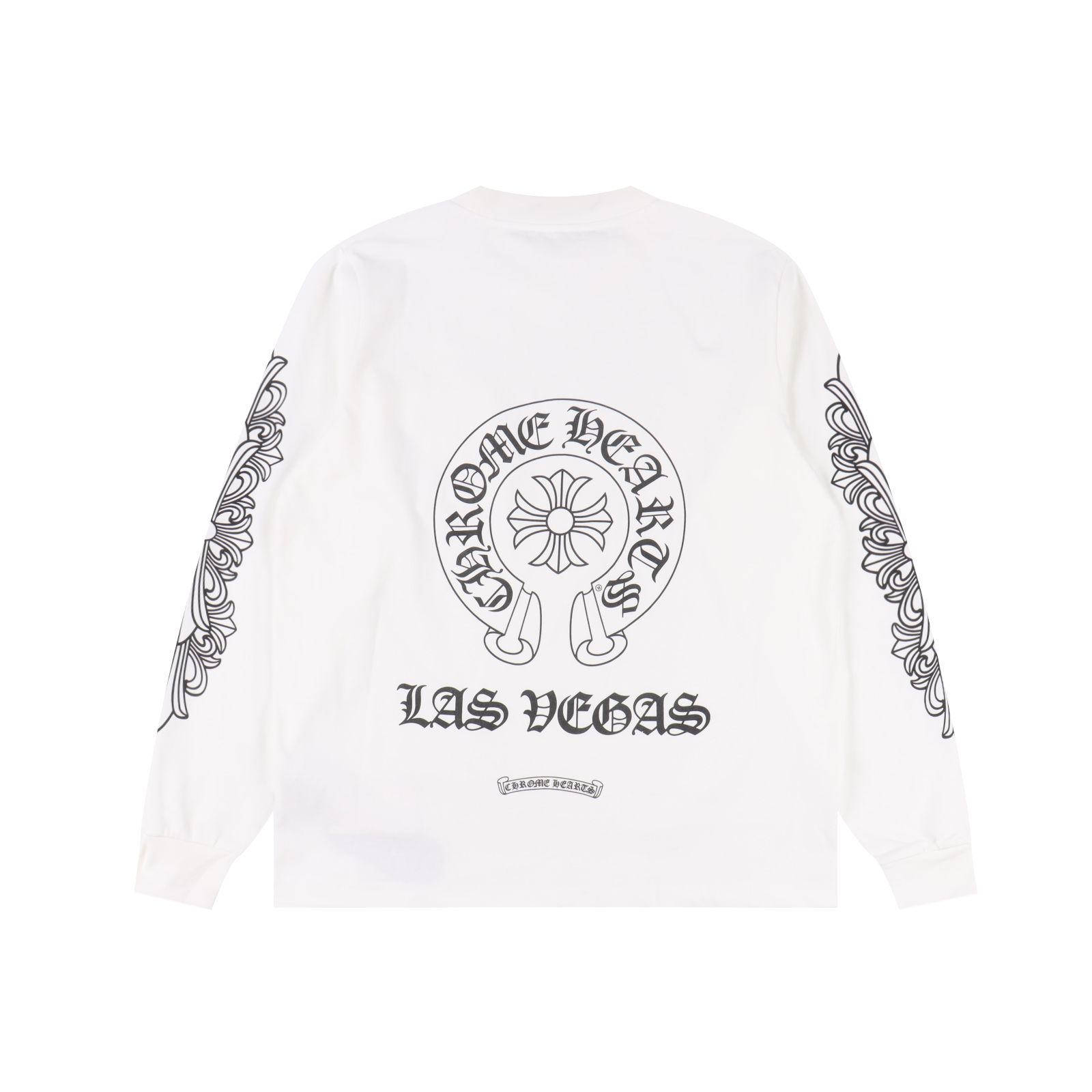 Chrome hearts/克罗心马蹄梵文印花长袖黑色/白色