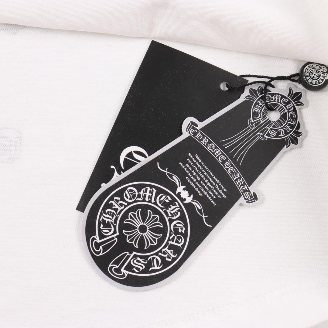 Chrome hearts/克罗心马蹄梵文印花长袖黑色/白色