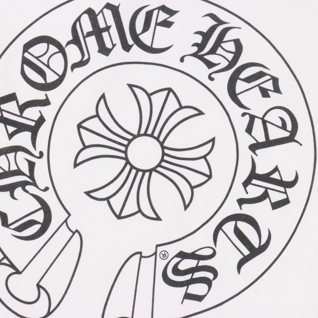 Chrome hearts/克罗心马蹄梵文印花长袖黑色/白色