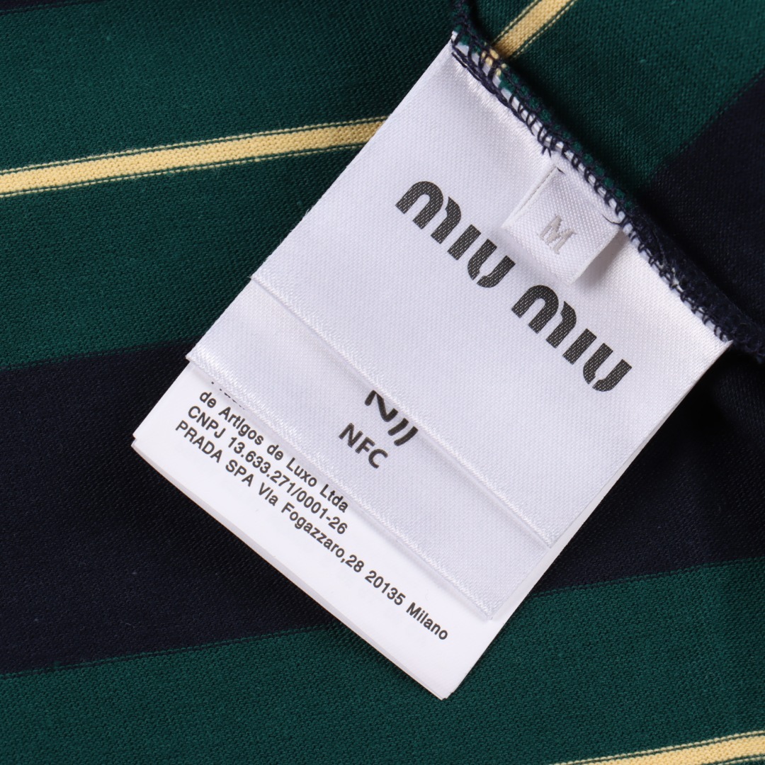 MiuMiu/缪缪 海报款宽条徽标logo条纹长袖 定织-Chinese UA Cheap High Quatity Brand Clothes Bags handbags Sneakers wholesale wholesaler seller from China Factory suppliers Fashion Clothing Shoes best Quality Beautiful Price MiuMiu/缪缪 海报款宽条徽标logo条纹长袖 定织