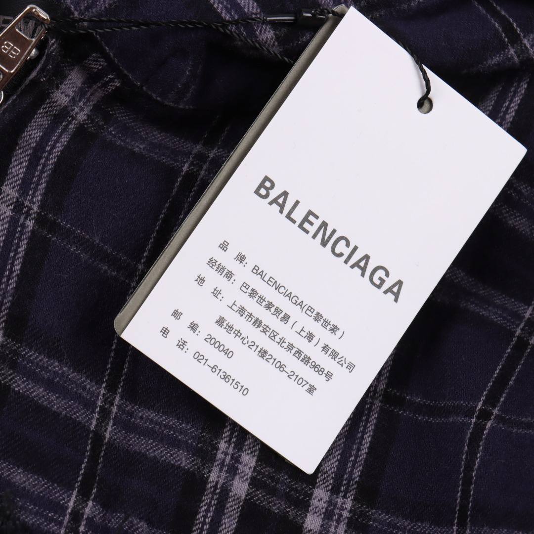 Balenciaga/巴黎世家 BLCG 25FW蓝格纹贴布绣套装外套-Chinese UA Cheap High Quatity Brand Clothes Bags handbags Sneakers wholesale wholesaler seller from China Factory suppliers Fashion Clothing Shoes best Quality Beautiful Price Balenciaga/巴黎世家 BLCG 25FW蓝格纹贴布绣套装外套