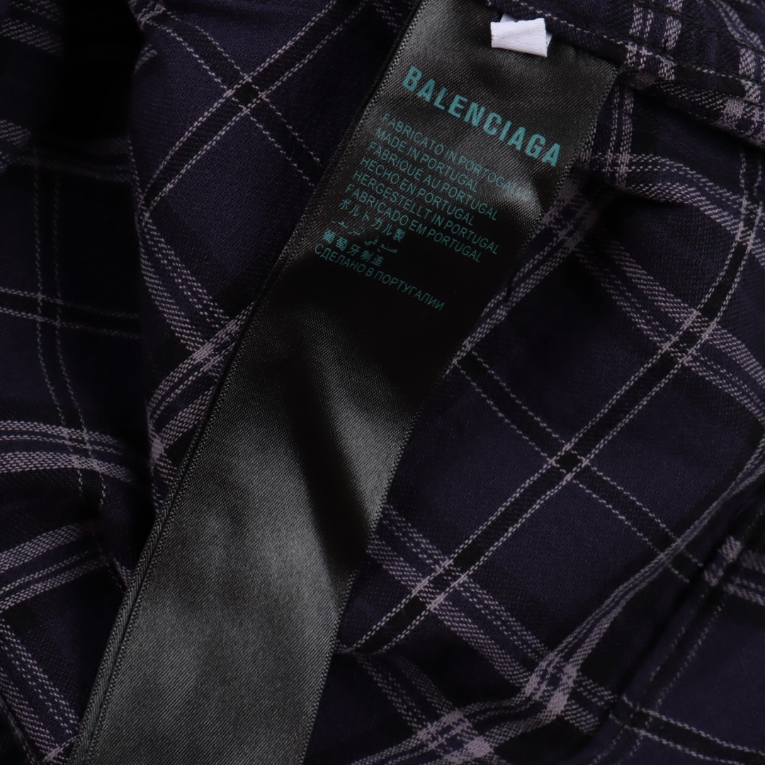 Balenciaga/巴黎世家 BLCG 25FW蓝格纹贴布绣套装外套-Chinese UA Cheap High Quatity Brand Clothes Bags handbags Sneakers wholesale wholesaler seller from China Factory suppliers Fashion Clothing Shoes best Quality Beautiful Price Balenciaga/巴黎世家 BLCG 25FW蓝格纹贴布绣套装外套