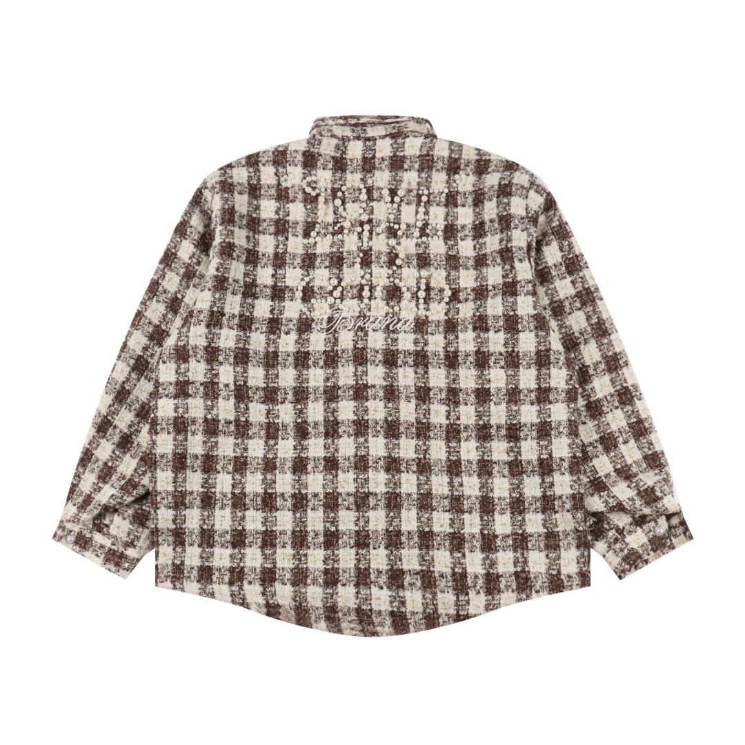 GOODBRAND LOVE IS GOOD 珍珠小香风长袖衬衫外套 咖色 红色-Chinese UA Cheap High Quatity Brand Clothes Bags handbags Sneakers wholesale wholesaler seller from China Factory suppliers Fashion Clothing Shoes best Quality Beautiful Price GOODBRAND LOVE IS GOOD 珍珠小香风长袖衬衫外套 咖色 红色