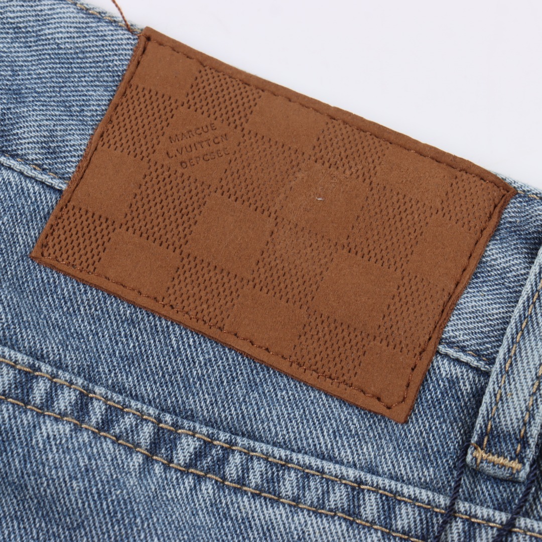 Louis Vuitton路易威登 1V 25FW 猫须破洞老花牛仔长裤-Chinese UA Cheap High Quatity Brand Clothes Bags handbags Sneakers wholesale wholesaler seller from China Factory suppliers Fashion Clothing Shoes best Quality Beautiful Price Louis Vuitton路易威登 1V 25FW 猫须破洞老花牛仔长裤