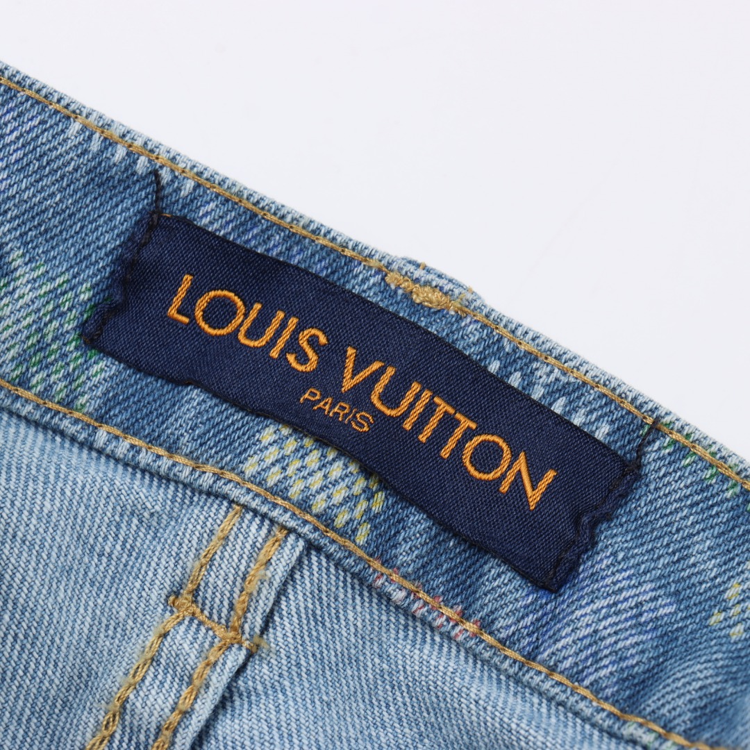 Louis Vuitton路易威登 1V 25FW 五彩小棋盘格满印牛仔夹克外套-Chinese UA Cheap High Quatity Brand Clothes Bags handbags Sneakers wholesale wholesaler seller from China Factory suppliers Fashion Clothing Shoes best Quality Beautiful Price Louis Vuitton路易威登 1V 25FW 五彩小棋盘格满印牛仔夹克外套