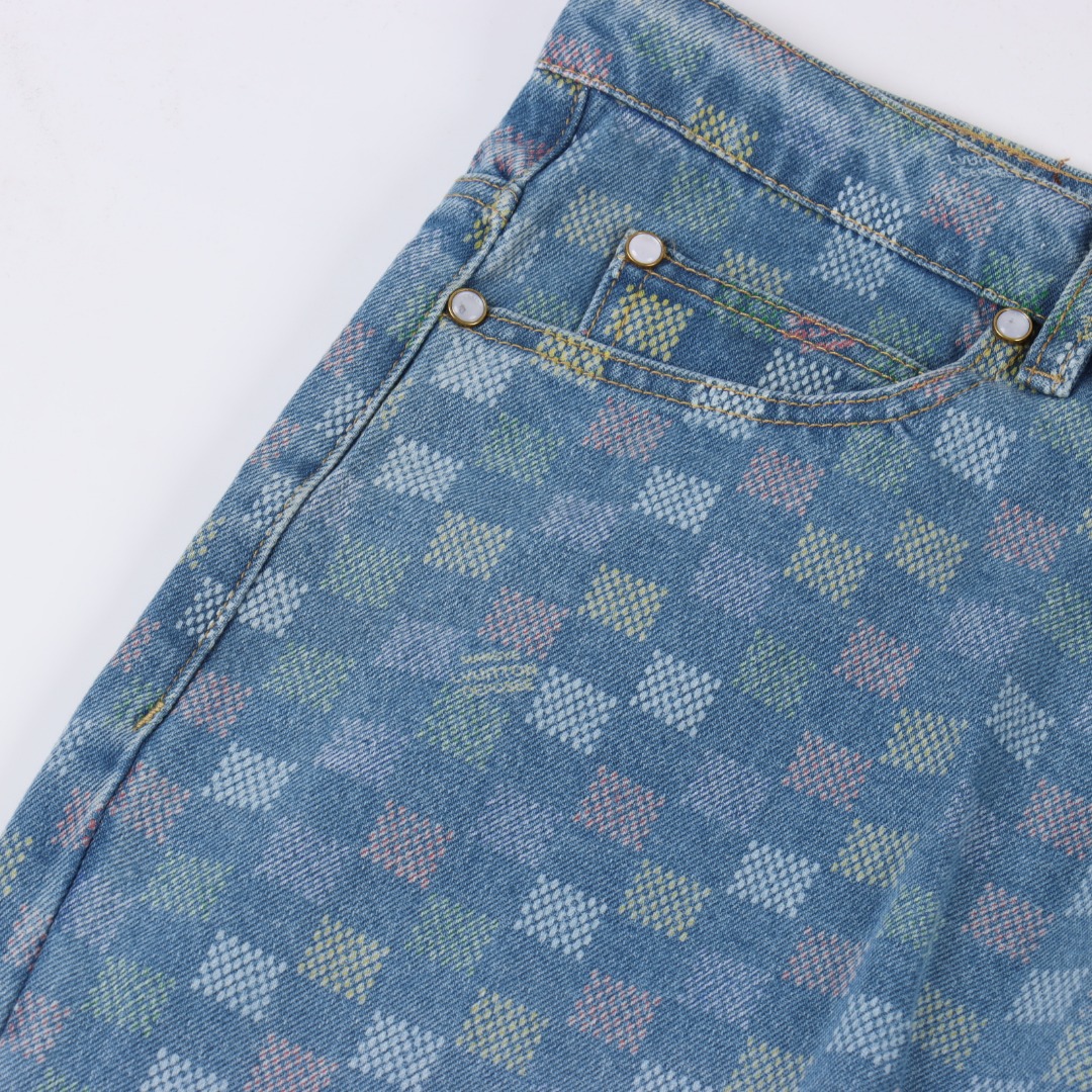 Louis Vuitton路易威登 1V 25FW 五彩小棋盘格满印牛仔夹克外套-Chinese UA Cheap High Quatity Brand Clothes Bags handbags Sneakers wholesale wholesaler seller from China Factory suppliers Fashion Clothing Shoes best Quality Beautiful Price Louis Vuitton路易威登 1V 25FW 五彩小棋盘格满印牛仔夹克外套