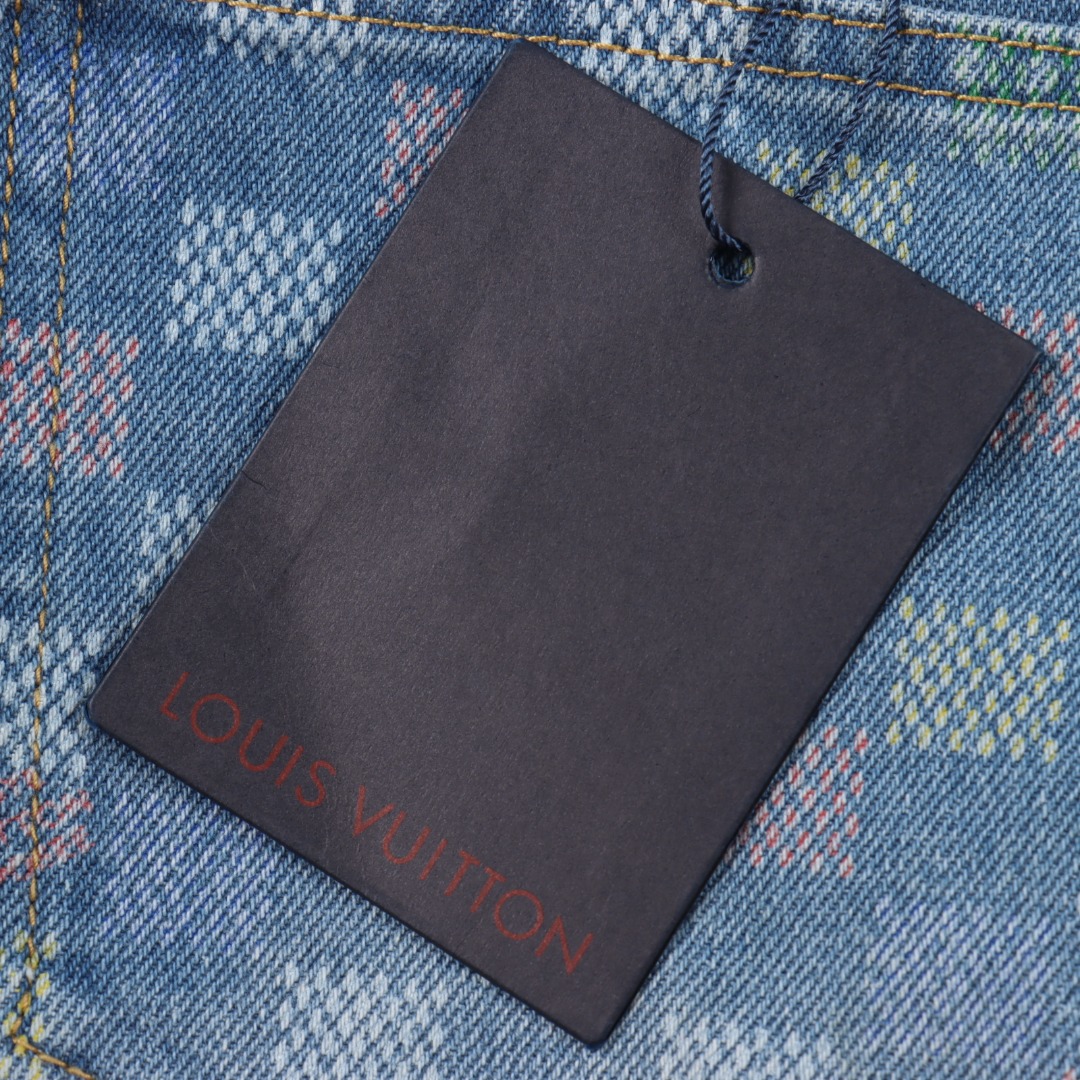 Louis Vuitton路易威登 1V 25FW 五彩小棋盘格满印牛仔夹克外套-Chinese UA Cheap High Quatity Brand Clothes Bags handbags Sneakers wholesale wholesaler seller from China Factory suppliers Fashion Clothing Shoes best Quality Beautiful Price Louis Vuitton路易威登 1V 25FW 五彩小棋盘格满印牛仔夹克外套