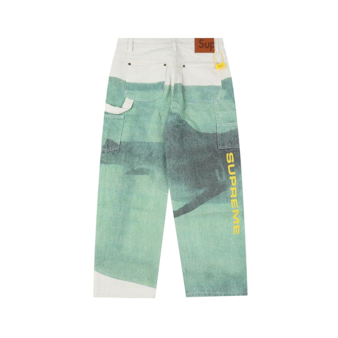 Supreme Damien Hirst 联名款 WEEK1牛油果绿牛仔长裤-Chinese UA Cheap High Quatity Brand Clothes Bags handbags Sneakers wholesale wholesaler seller from China Factory suppliers Fashion Clothing Shoes best Quality Beautiful Price Supreme Damien Hirst 联名款 WEEK1牛油果绿牛仔长裤