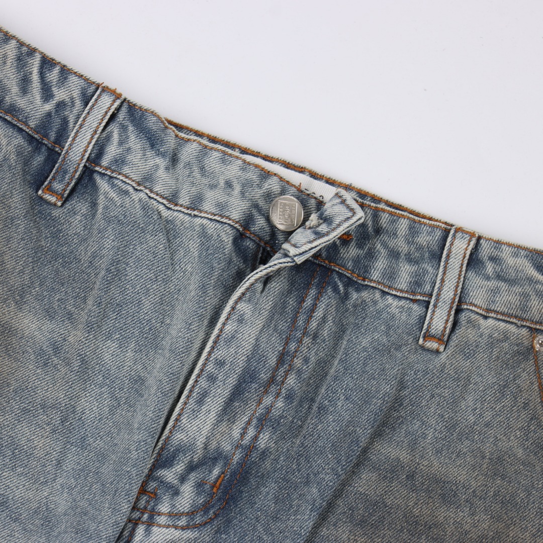 MM6 Maison Margiela SS25 中腰舒适隐藏式拉链做旧效果牛仔裤