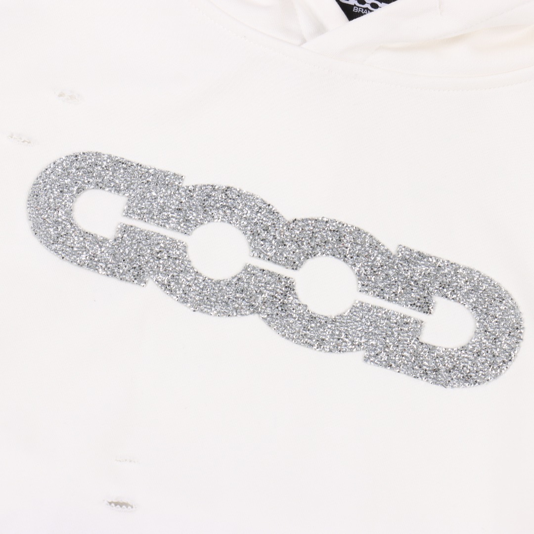 GOODBRAND 钻碎颓破连帽卫衣 黑色 白色-Chinese UA Cheap High Quatity Brand Clothes Bags handbags Sneakers wholesale wholesaler seller from China Factory suppliers Fashion Clothing Shoes best Quality Beautiful Price GOODBRAND 钻碎颓破连帽卫衣 黑色 白色