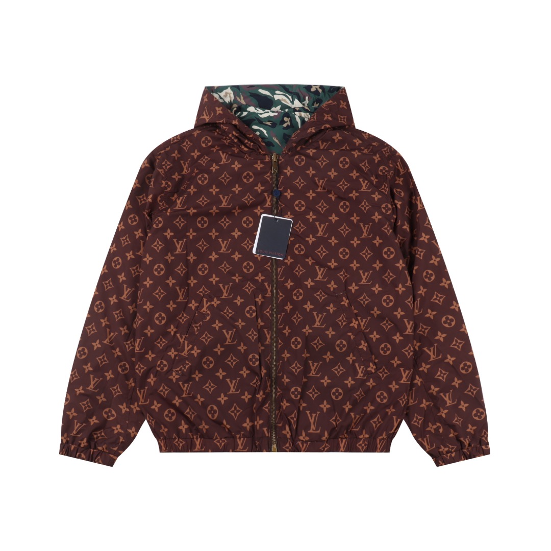 LOUIS VUITTON/路易威登 迷彩老花双面穿冲锋衣夹克外套
