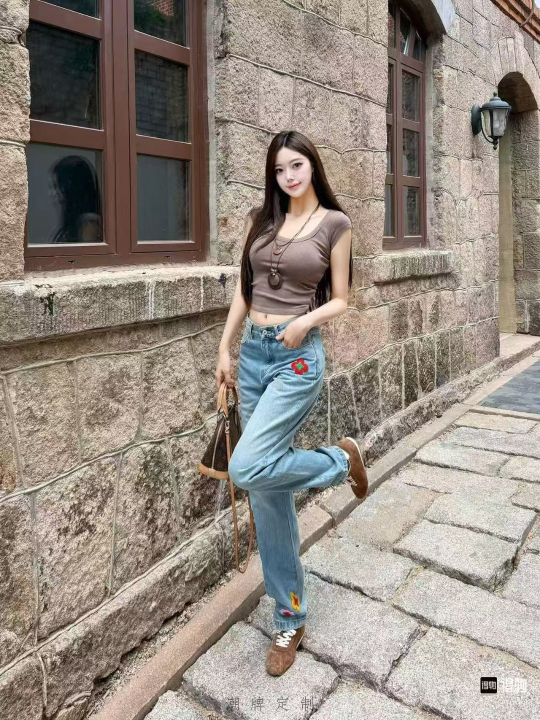 GOODBRAND 2025SS GOODLOVES小花复古赤耳时尚原浆牛仔裤 上身效果#