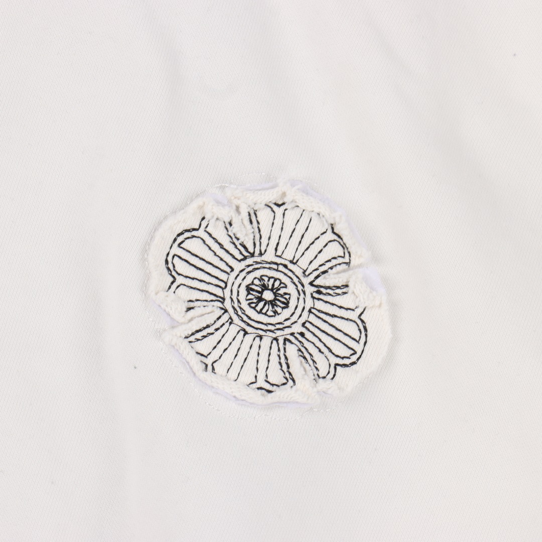 Chrome Hearts/克罗心 重工十字架贴布刺绣水洗烧花连帽卫衣 水洗黑 水洗白