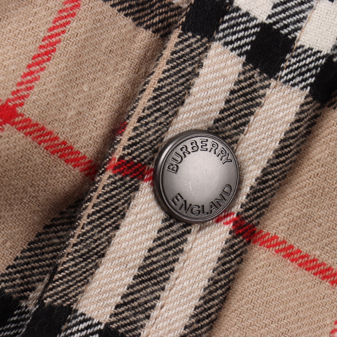 Burberry/巴宝莉 BBR 25FW 经典羊毛格纹羊羔毛棉服外套