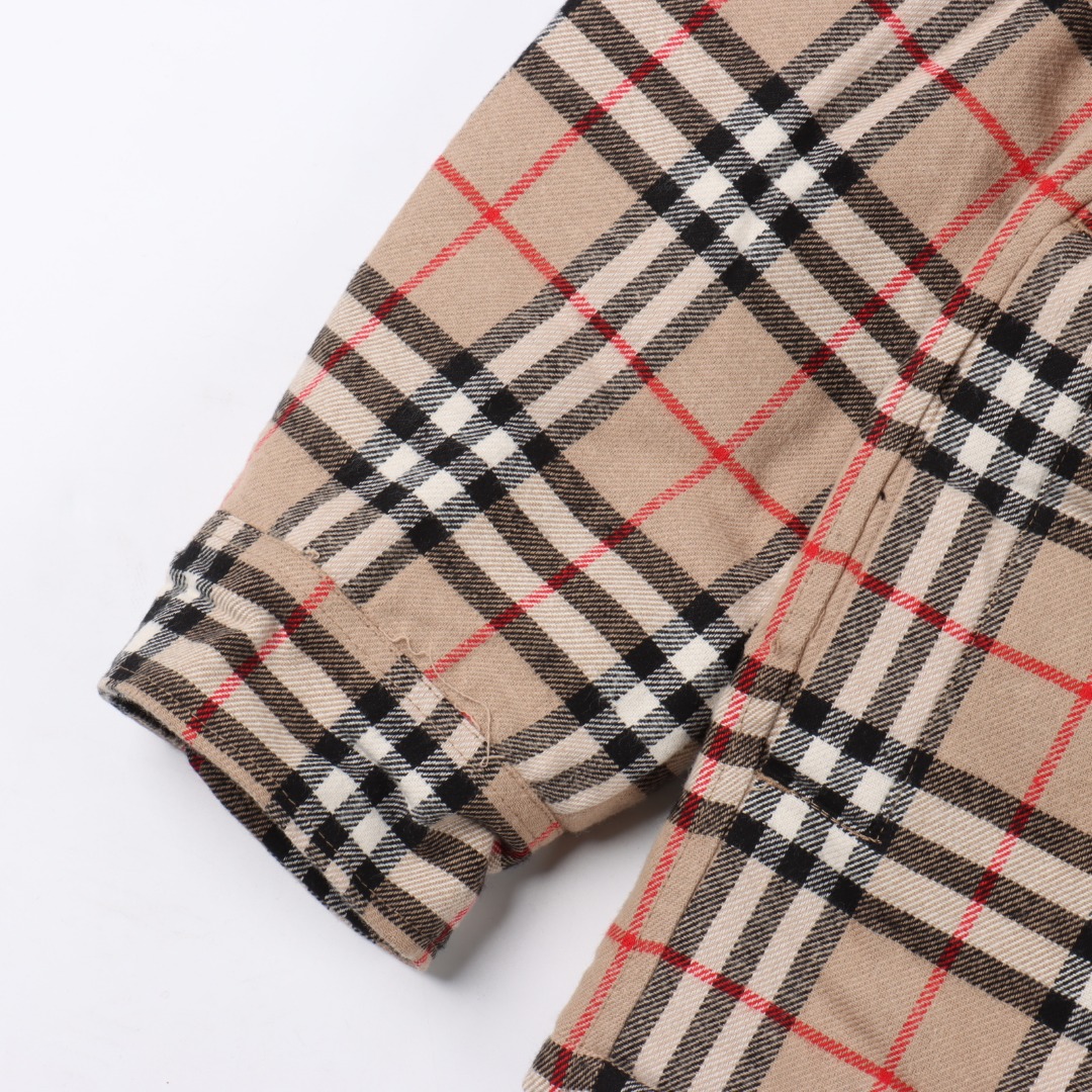 Burberry/巴宝莉 BBR 25FW 经典羊毛格纹羊羔毛棉服外套