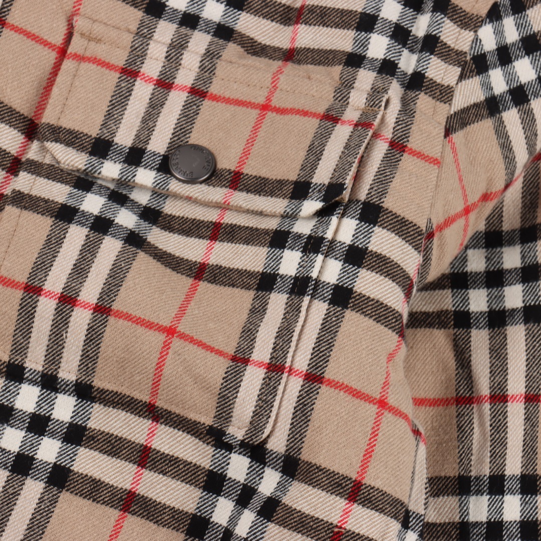Burberry/巴宝莉 BBR 25FW 经典羊毛格纹羊羔毛棉服外套