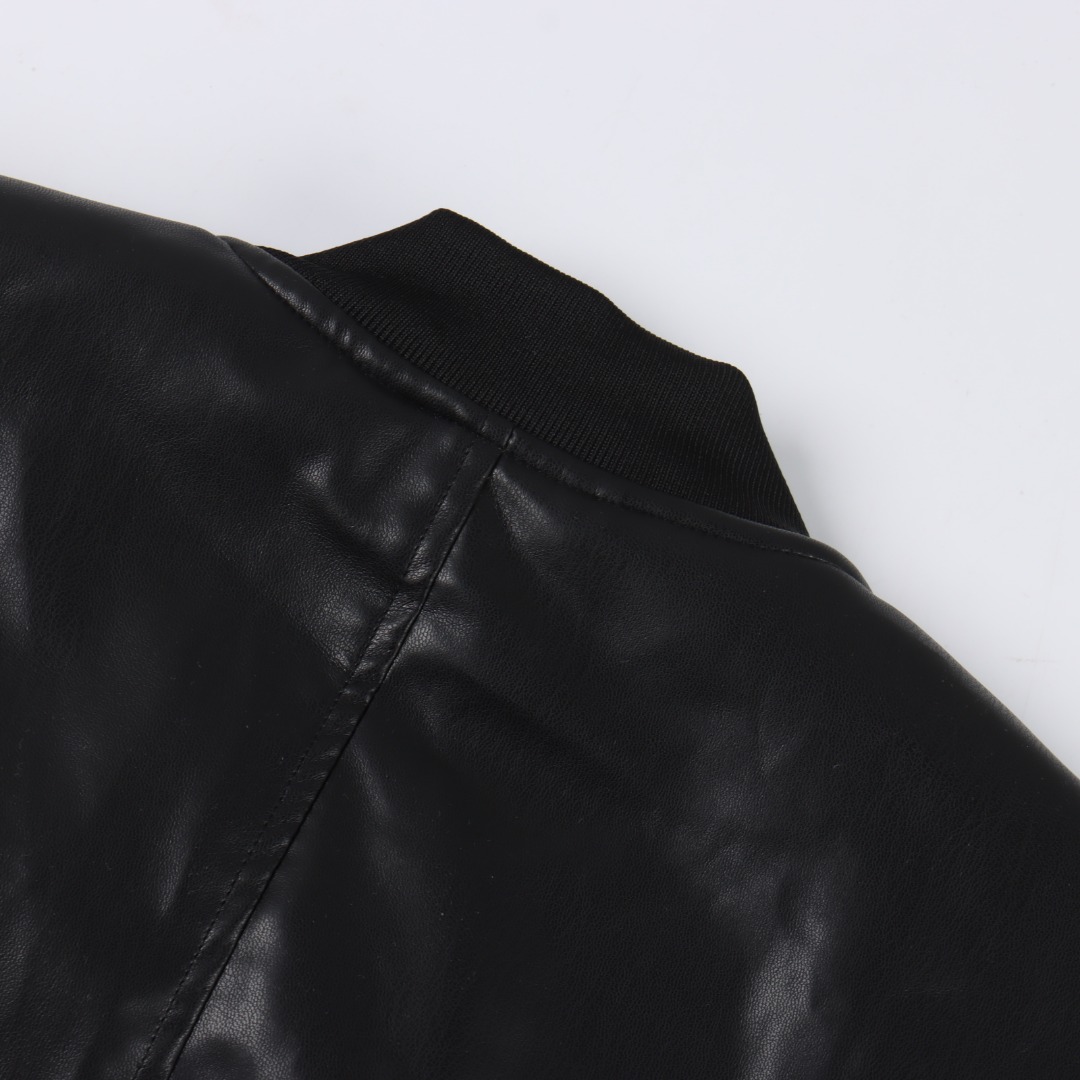 Balenciaga/巴黎世家 BLCG 25FW 兰博基尼联名刺绣棒球飞行皮夹克