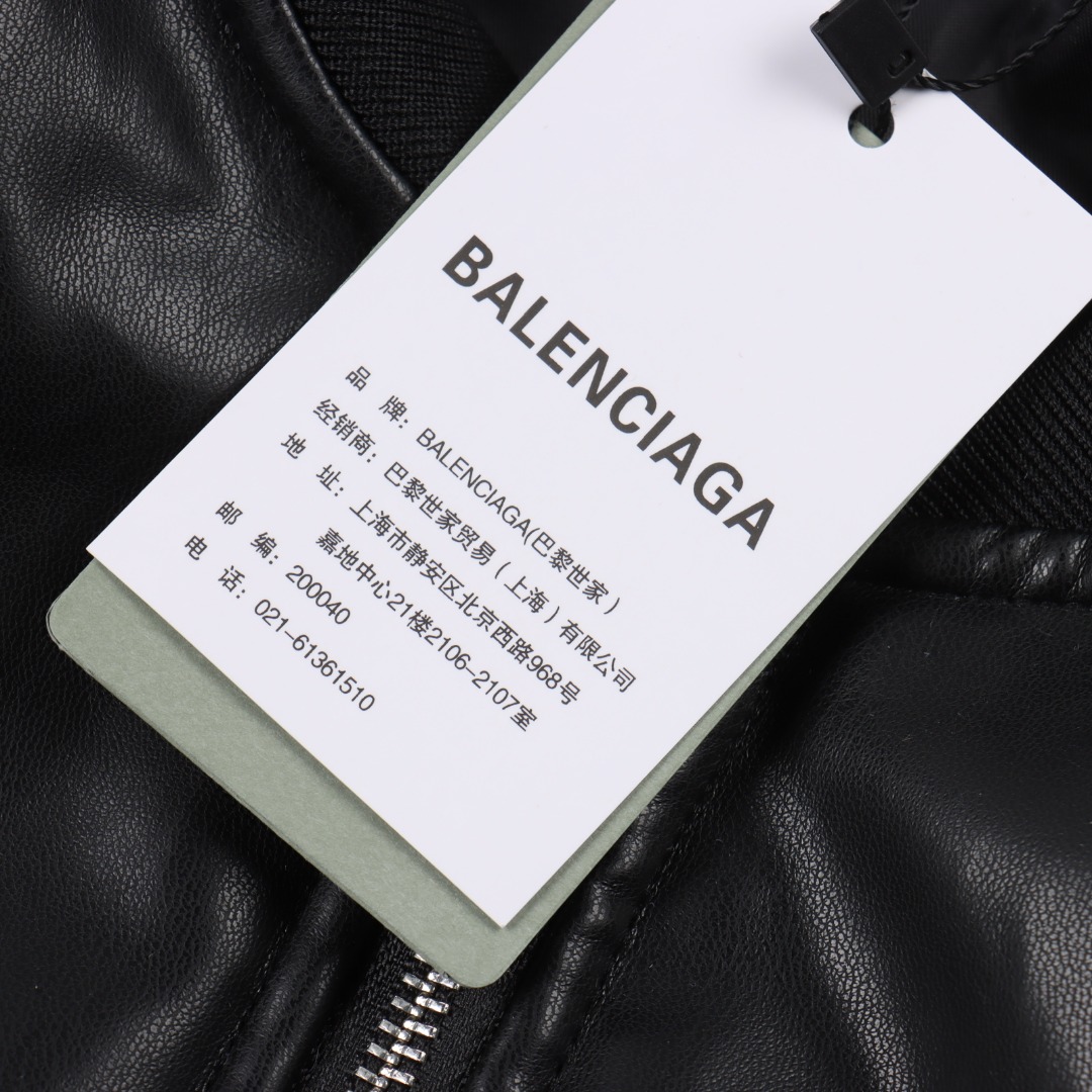 Balenciaga/巴黎世家 BLCG 25FW 兰博基尼联名刺绣棒球飞行皮夹克