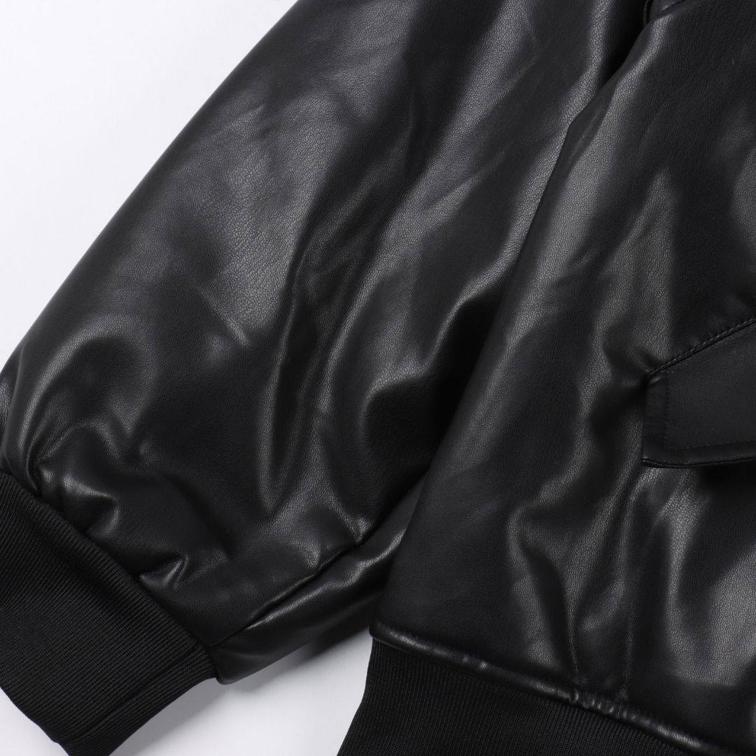 Balenciaga/巴黎世家 BLCG 25FW 兰博基尼联名刺绣棒球飞行皮夹克