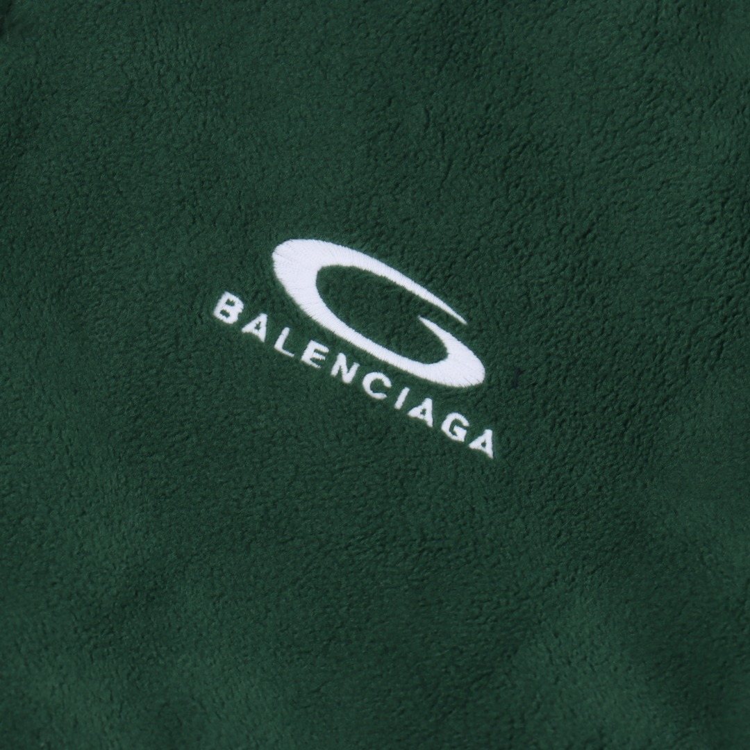 Balenciaga/巴黎世家 BLCG 25FW 五道杠拉条半环刺绣摇粒绒棉服外套