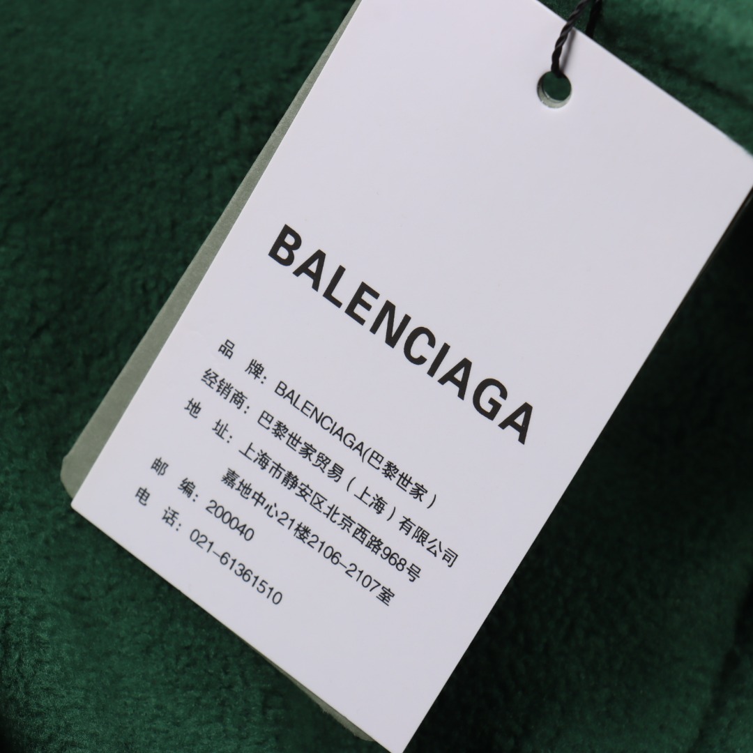 Balenciaga/巴黎世家 BLCG 25FW 五道杠拉条半环刺绣摇粒绒棉服外套