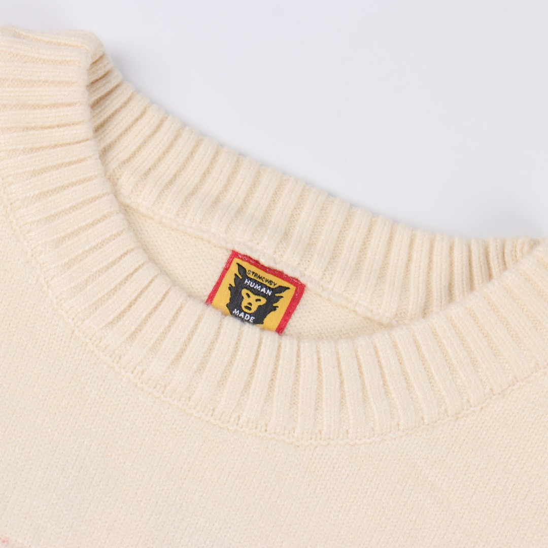 HUMAN MADE 爱心提花毛衣 HUMAN MADE 以Vintage风格的复古感设计而闻名HUMAN的毛衣